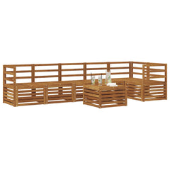 vidaXL Sectional Sofa Set 7 pcs Natural Solid Acacia Wood 3
