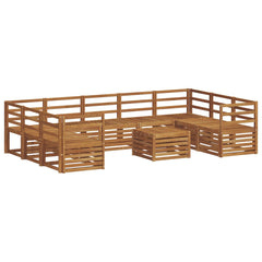 vidaXL Outdoor Sofa Set 10 pcs Natural 2