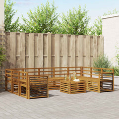 Outdoor Sofa Set 10 pcs Natural Straight
