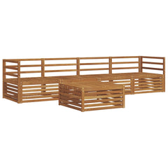 Outdoor Sofa Set 5 pcs 4-Seaters Natural Solid Acacia Wood Horizontal slats