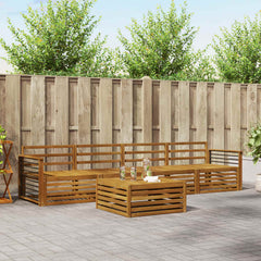 Outdoor Sofa Set 5 pcs 4-Seaters Natural Solid Acacia Wood Straight