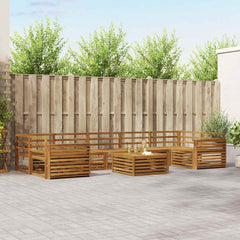 Outdoor Sofa Set 8 pcs 7-Seaters Solid Acacia Wood Natural Wide flat