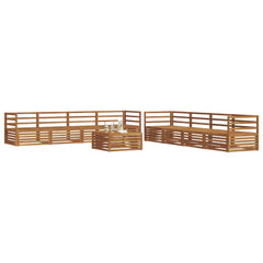 Outdoor Sofa Set 9 pcs 8-Seaters Natural Solid Acacia Wood Horizontal slats