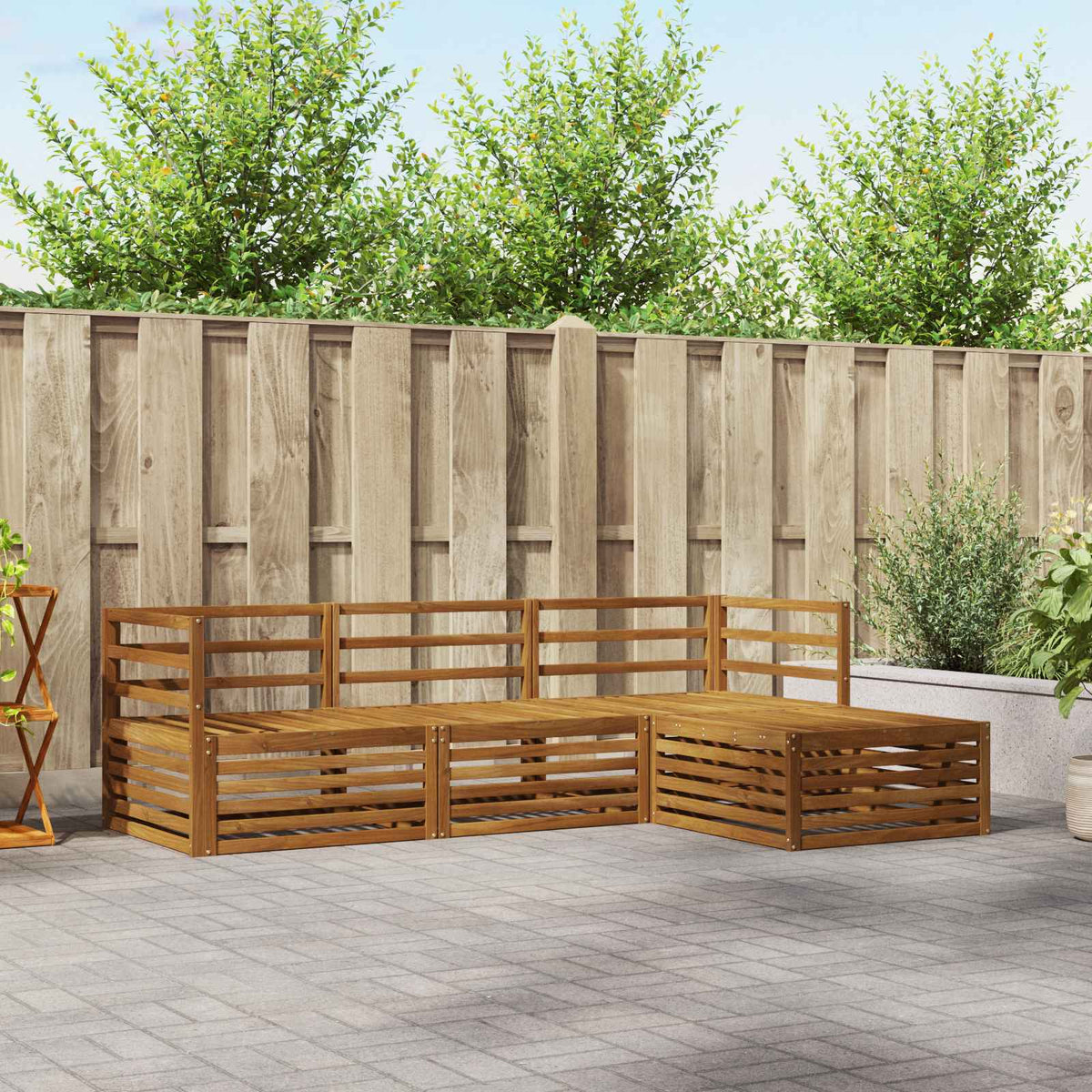 vidaXL Outdoor Sofa Set Natural 245.5 x 162.5 x 73 cm 1