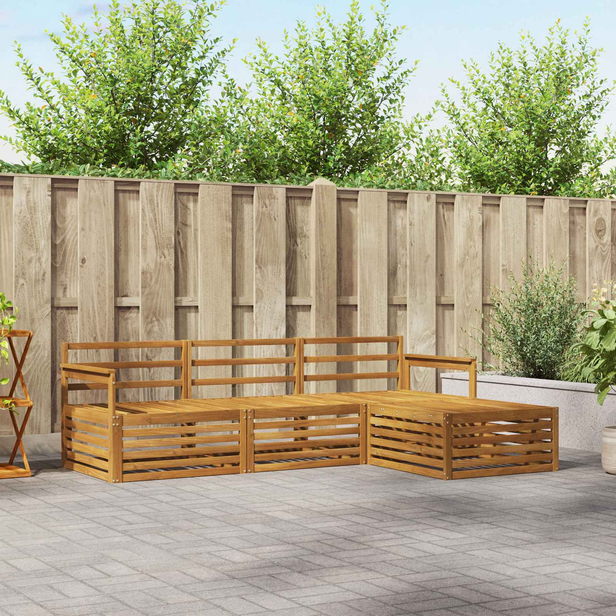 vidaXL Outdoor Sofa Set Natural 249.5 x 162.5 x 73 cm 1