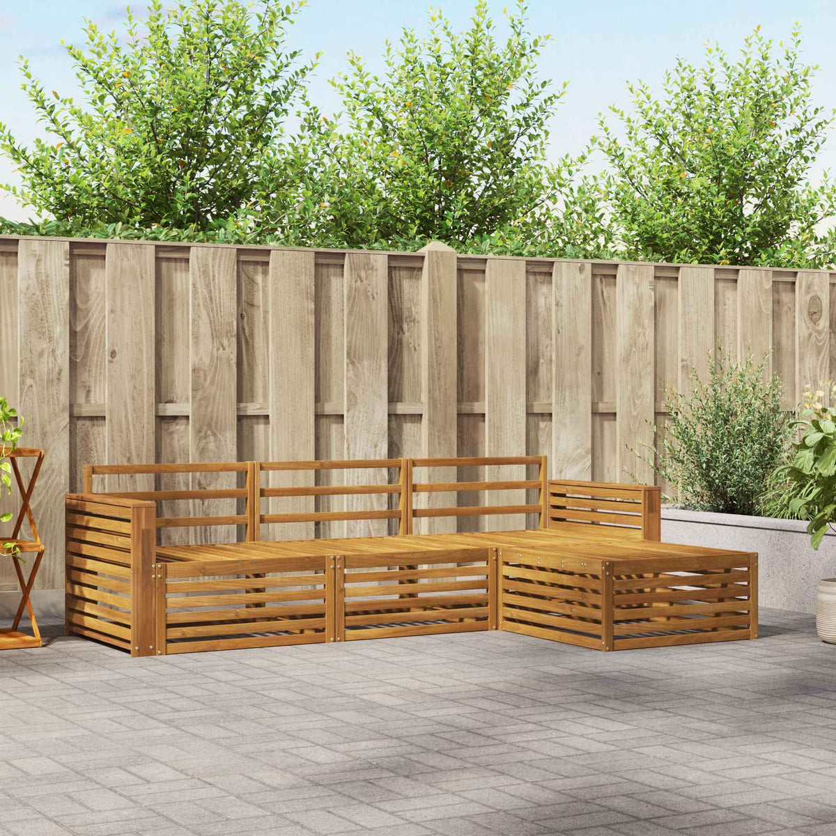 vidaXL Outdoor Sofa Set Natural 257.5 x 162.5 x 73 cm 1