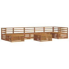 Outdoor Sofa Set 8 pcs Natural Horizontal slats