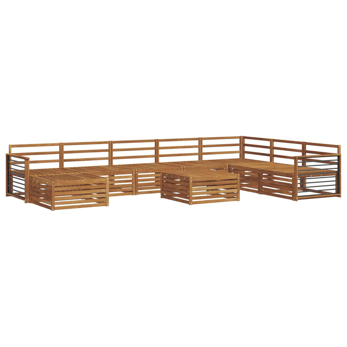 vidaXL Sofa Sets 9 pcs Natural Solid Acacia Wood 2