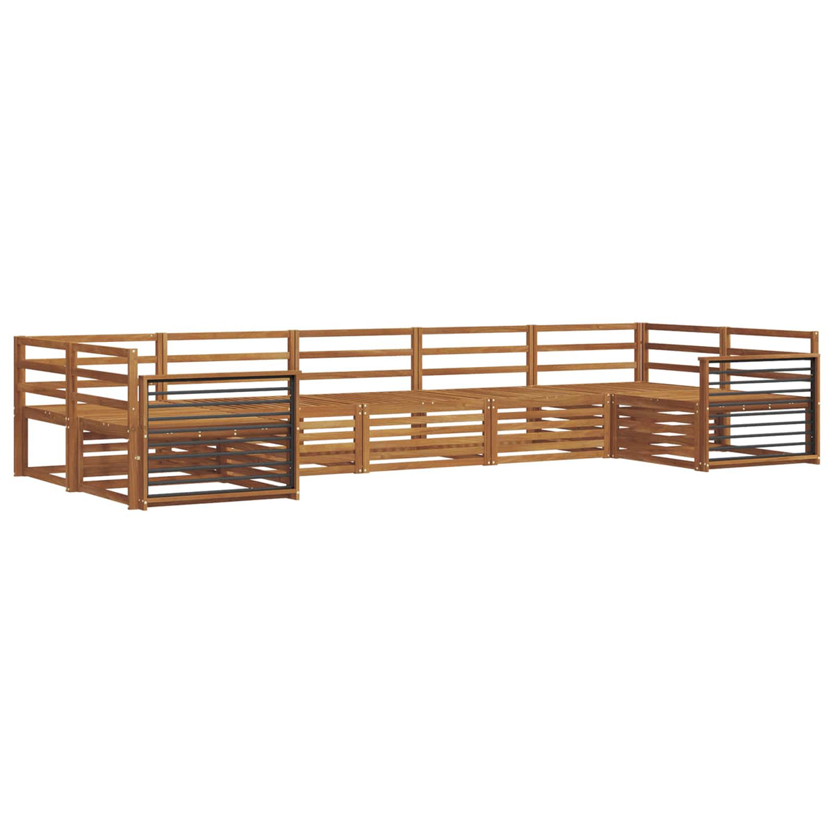 vidaXL Sofa Sets 7 pcs Natural Solid Acacia Wood 2