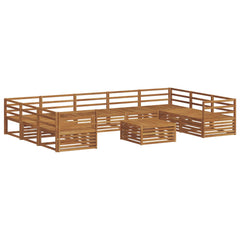 vidaXL Outdoor Sofa Set 10 pcs Natural Solid Acacia Wood 2
