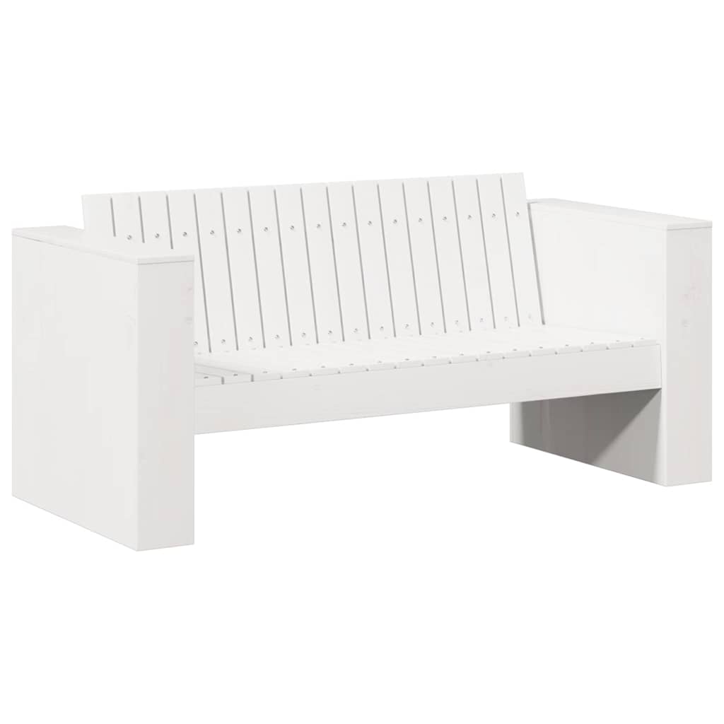 vidaXL Garden Sofa White 134 x 60 x 62 cm Solid Pine Wood 2
