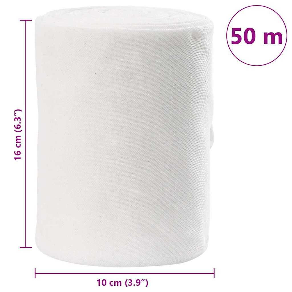 vidaXL Drain Pipe White 16 x 5000 cm Fabric 5