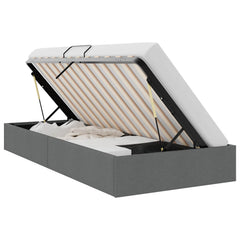 Storage Bed 100 x 203 cm Fabric Dark grey Twin XL