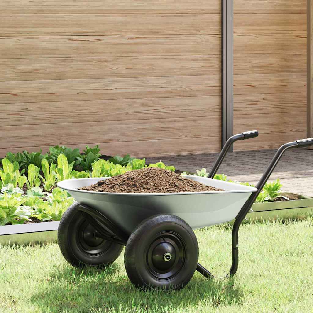 vidaXL Wheelbarrow Tray Replacement Silver 90 x 63 x 28 cm 1