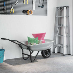 vidaXL Wheelbarrow Tray Replacement Silver 80 x 60 x 25 cm 4