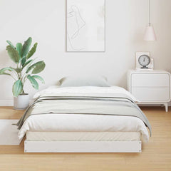 vidaXL Floor Bed Frame White 100 x 210 cm Solid Pine Wood 3