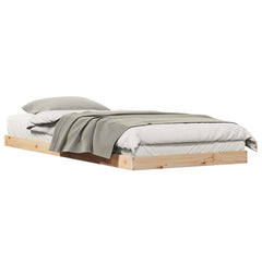 vidaXL Floor Bed Frame Natural 90 x 220 cm Solid Pine Wood 2
