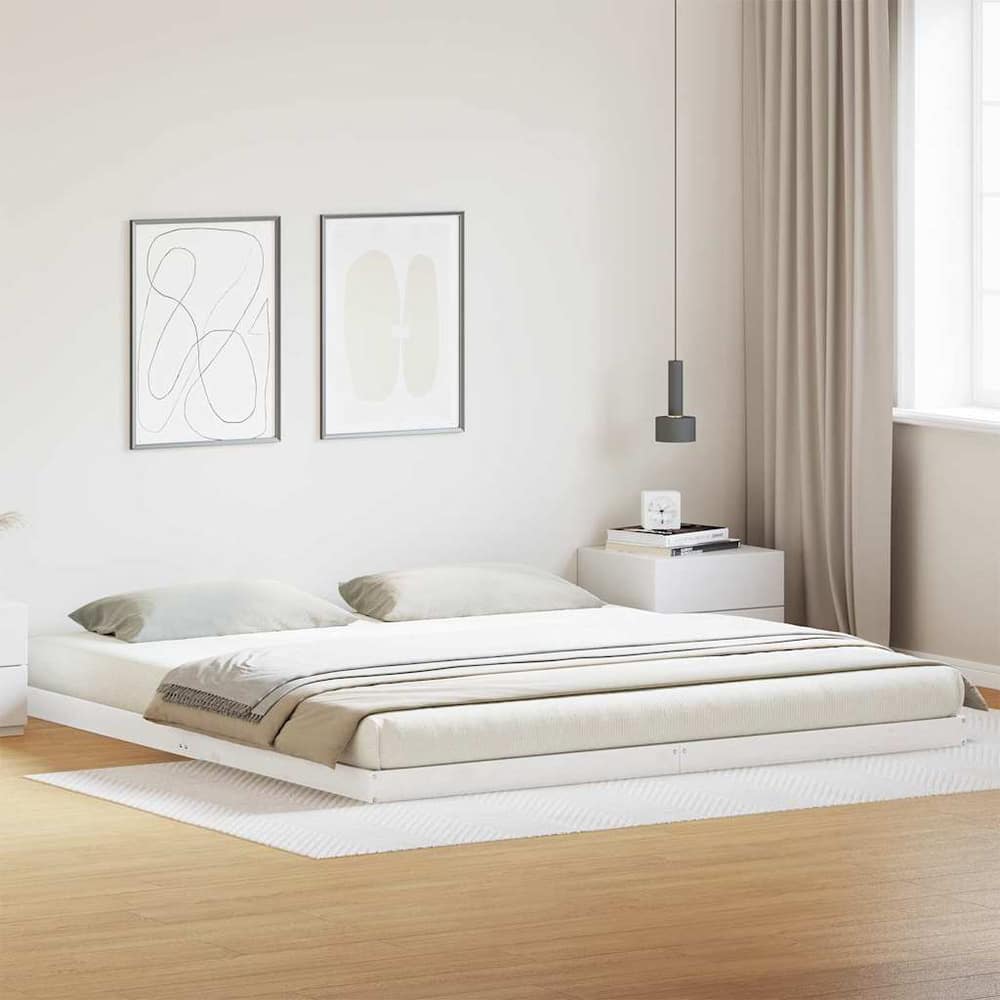 Floor Bed Frame Solid Pine Wood Length