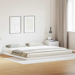 Floor Bed Frame Solid Pine Wood Length