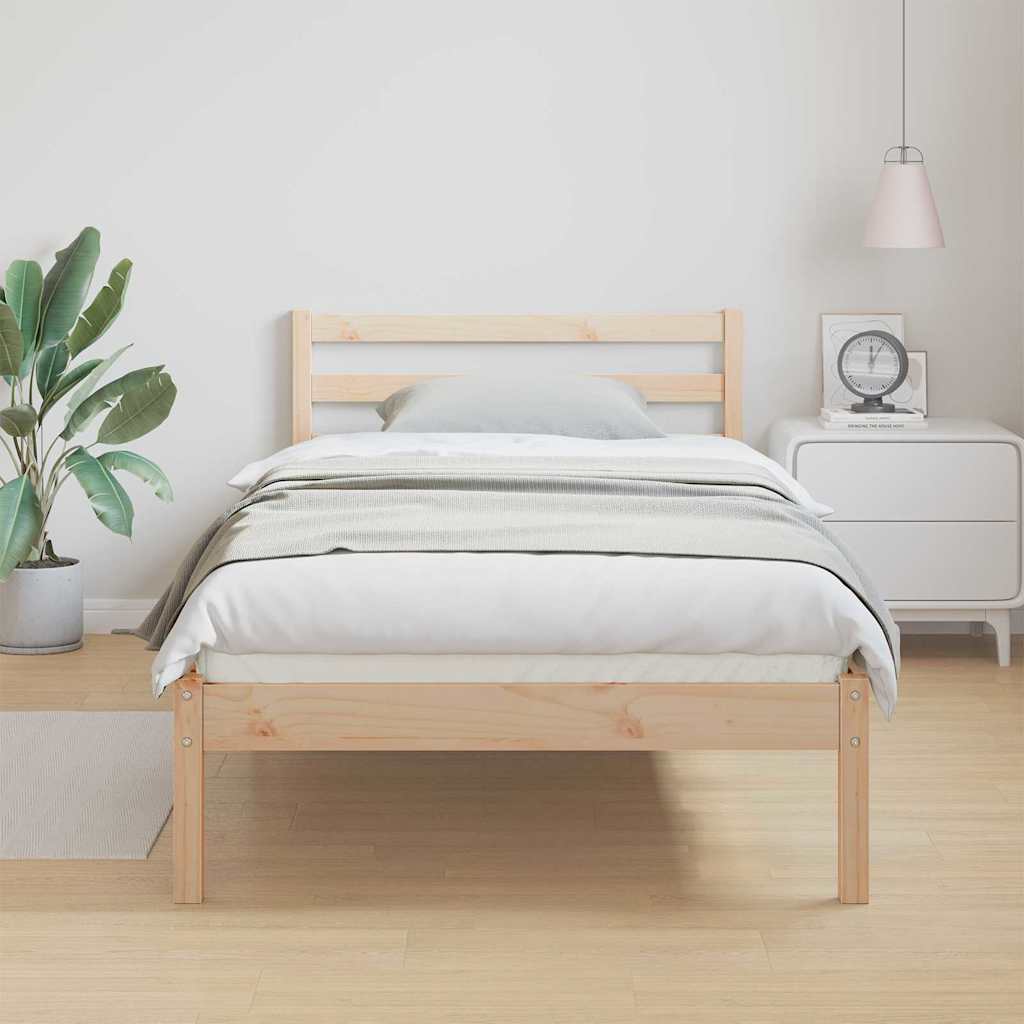 vidaXL Bed Frame Brown 215.5 x 85.5 x 69.5 cm Solid Pine Wood 4