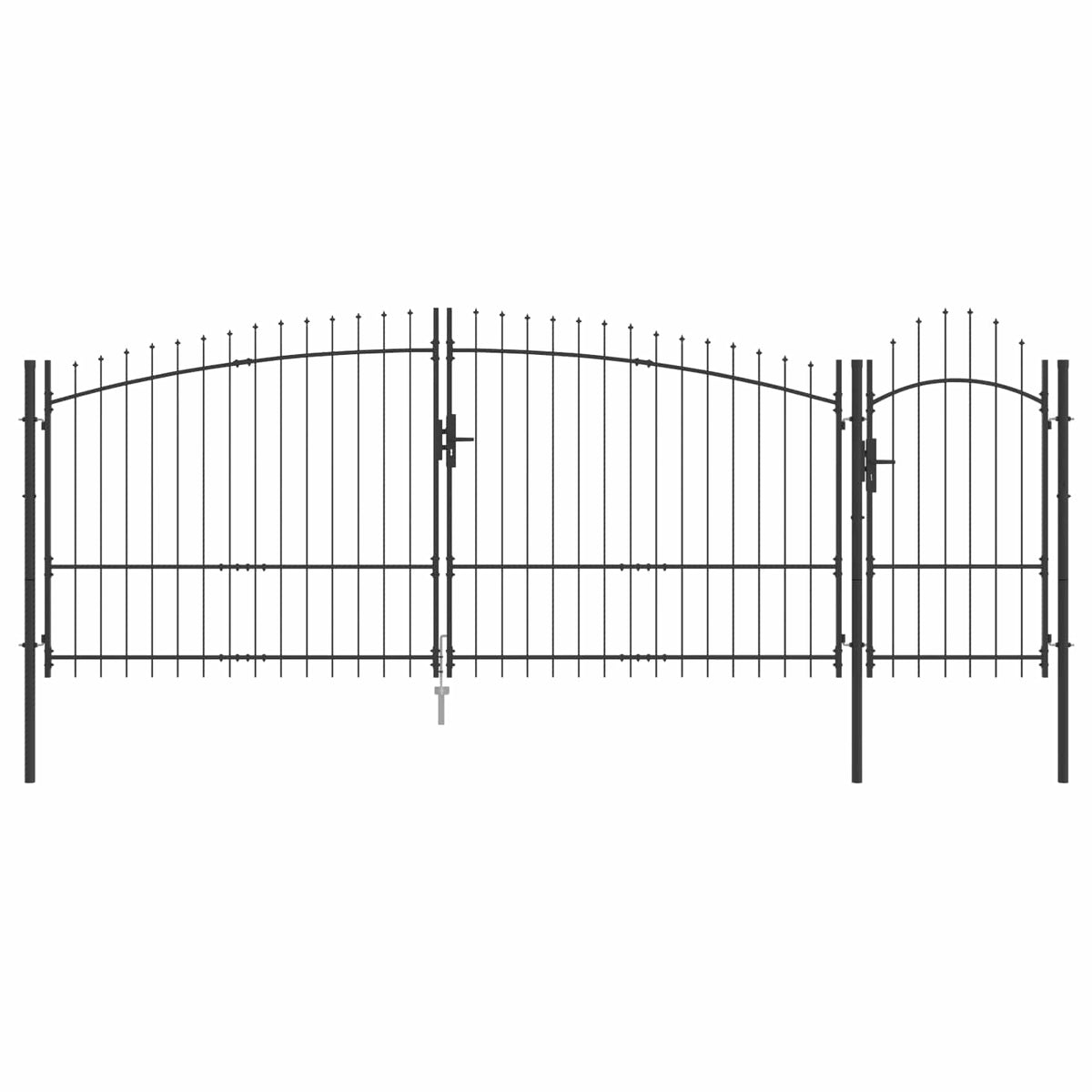 Garden Gate "Woerden" Steel 1x4 m Grey 400 cm 150 cm