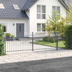 Garden Gate "Woerden" Steel 1x4 m Grey 500 cm 150 cm