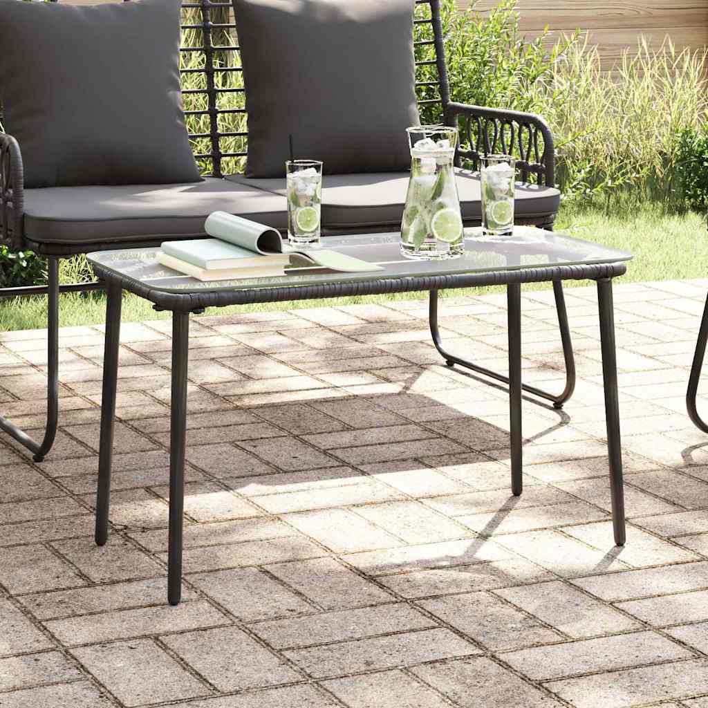 vidaXL Garden Table Black 80 x 40 x 45 cm Poly Rattan 1