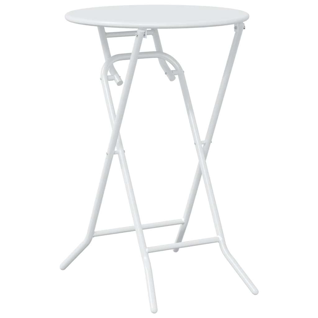 Garden Bistro Set 3 pcs Steel White 2x chair +round table
