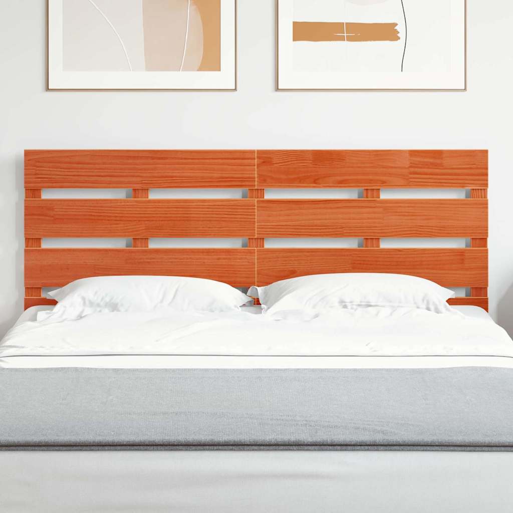 Headboard Solid Wood Pine Wax Brown