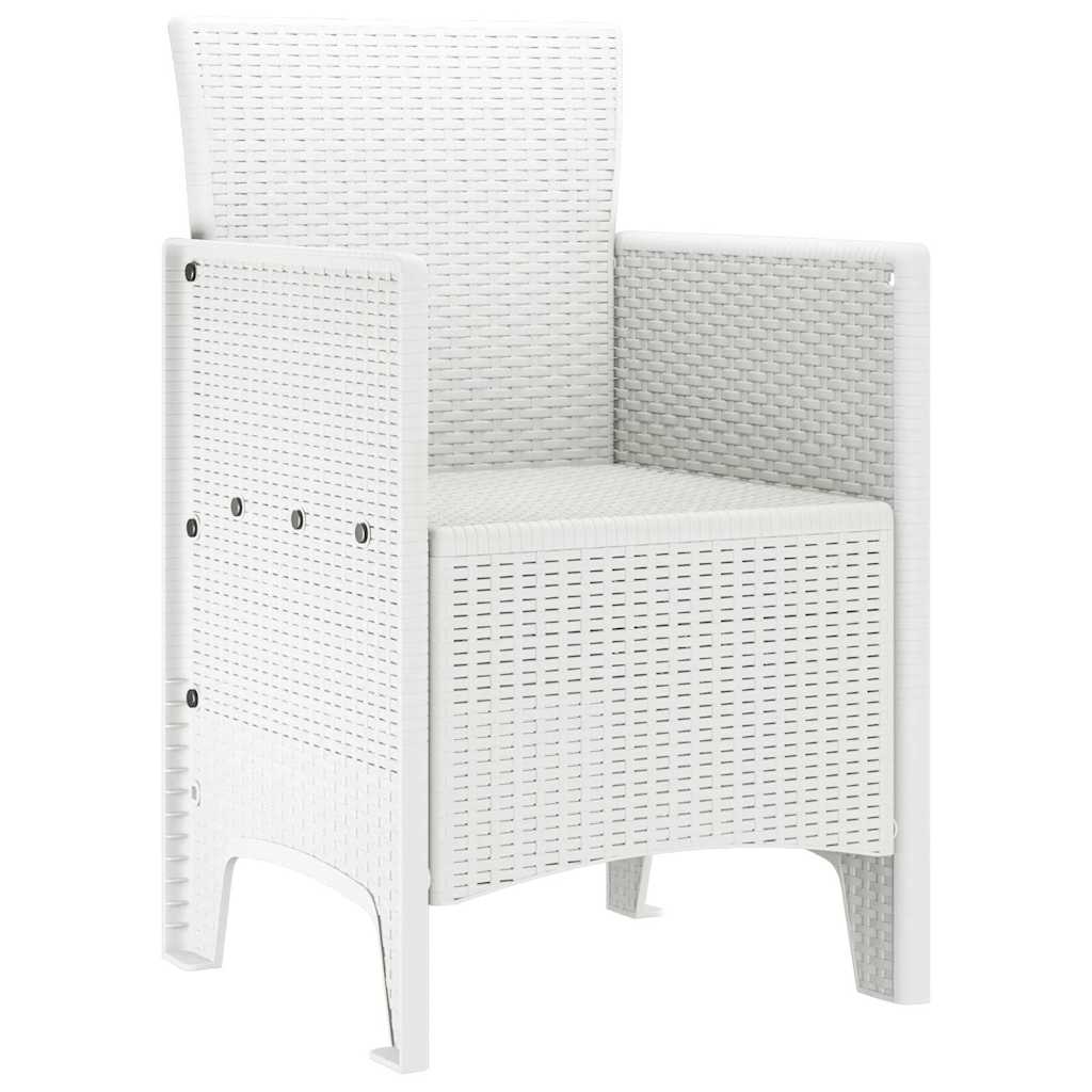 vidaXL Garden Chair 2 pcs White Polypropylene 4