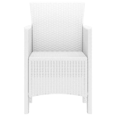 vidaXL Garden Chair 2 pcs White Polypropylene 6