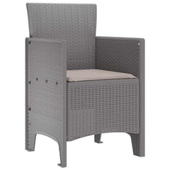 vidaXL Garden Chair 2 pcs Light Grey Polypropylene 4