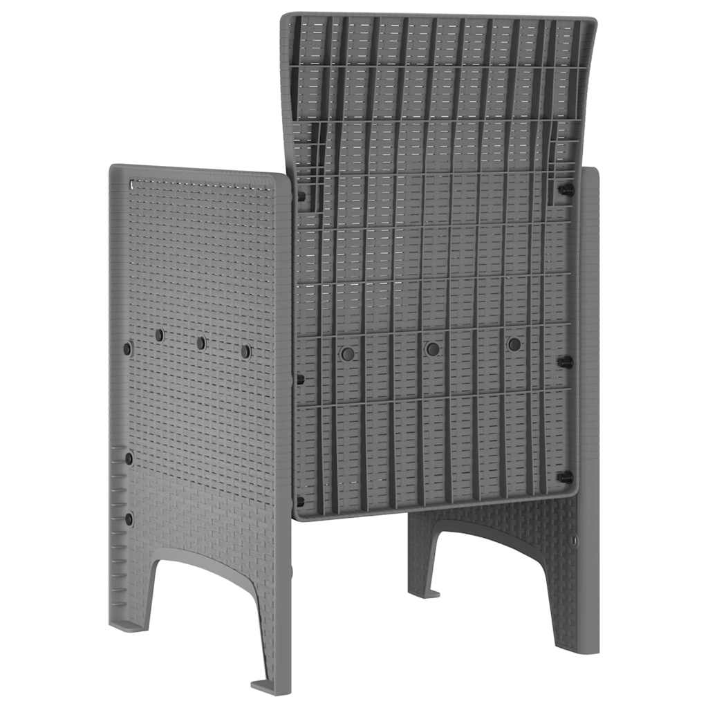 vidaXL Garden Chair 2 pcs Light Grey Polypropylene 5