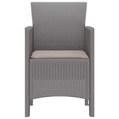 vidaXL Garden Chair 2 pcs Light Grey Polypropylene 6