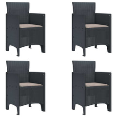 Garden Chair Polypropylene 4 pcs Taupe Anthracite
