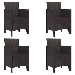 Garden Chair Polypropylene 4 pcs without cushion Brown