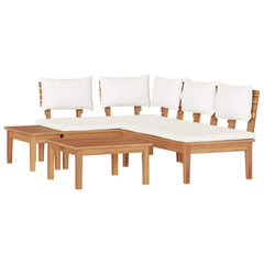 vidaXL Garden Sofa Set 4 pcs Brown and Cream 2