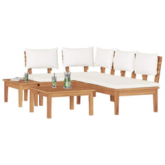 vidaXL Garden Sofa Set 4 pcs Brown and Cream 3