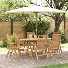 Garden Dining Set 5 pcs Brown Solid Teak Wood 6-seater