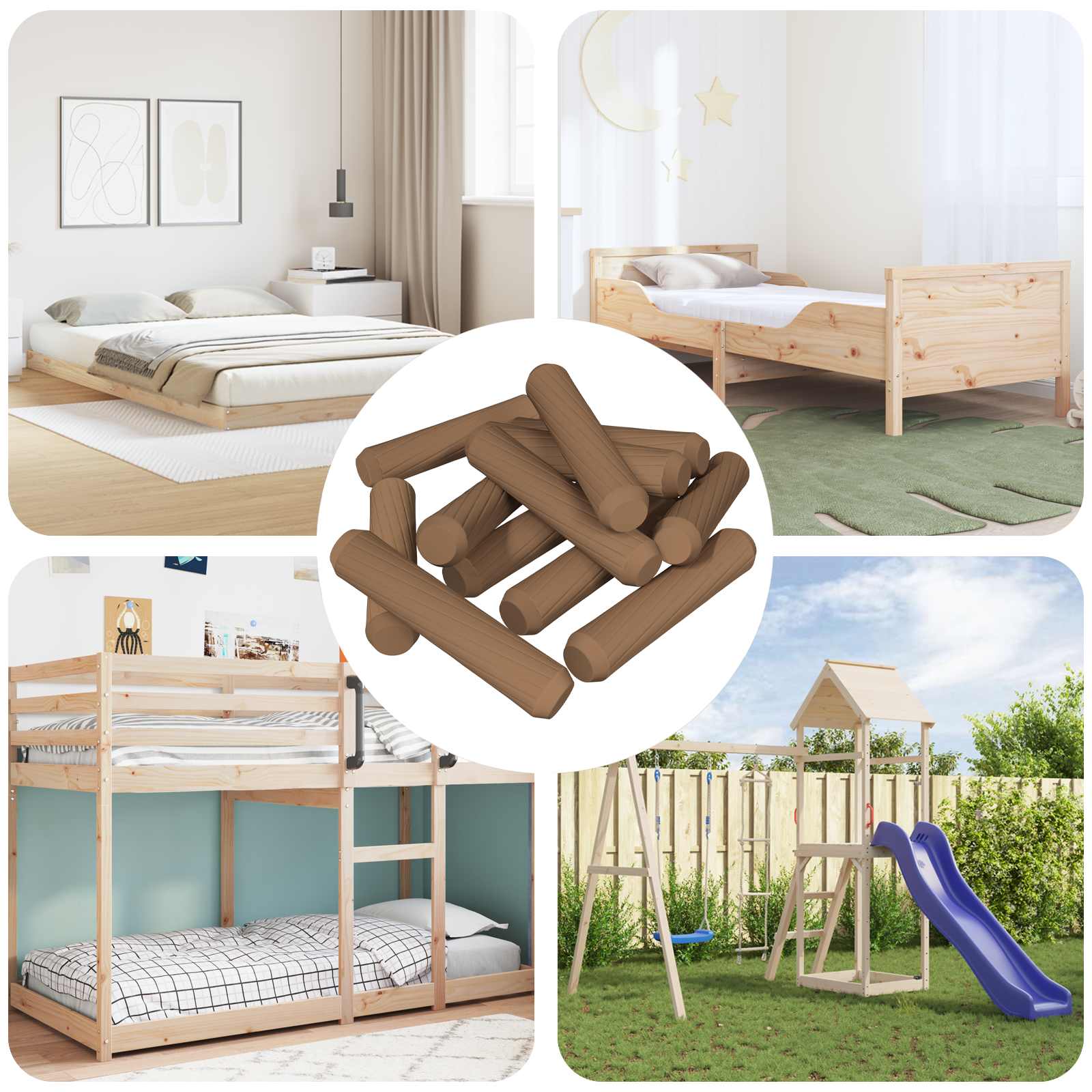 vidaXL Wooden Dowels 18000 pcs Brown Solid wood 1