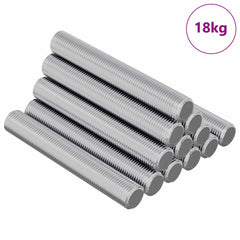 vidaXL Threaded Rod 1000 pcs Silver Steel 2