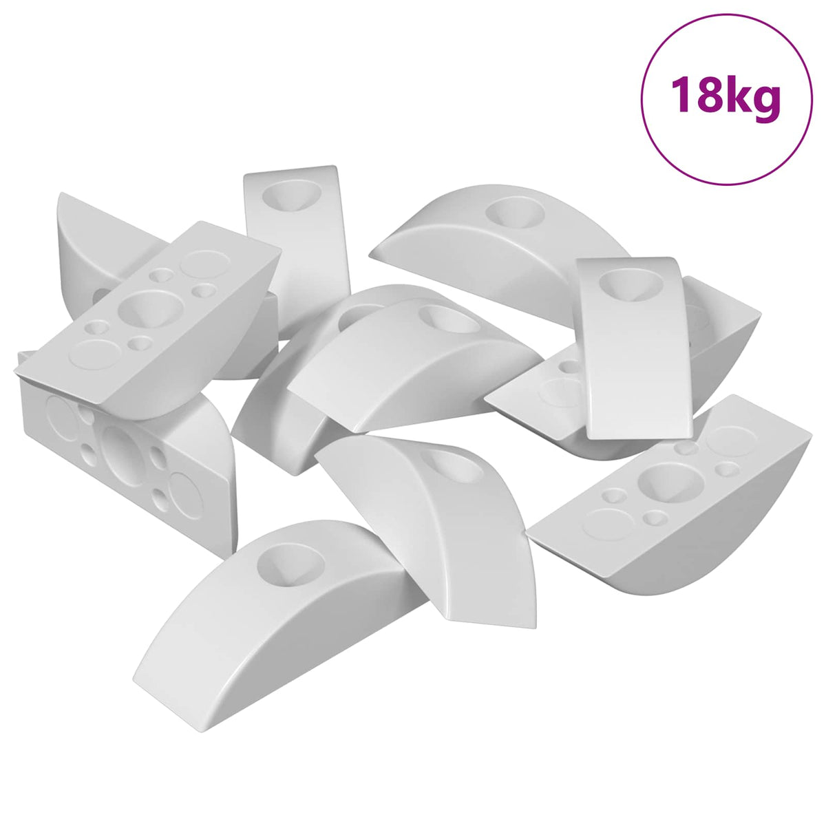 vidaXL Half-moon Washer 13000 pcs White Polypropylene 2