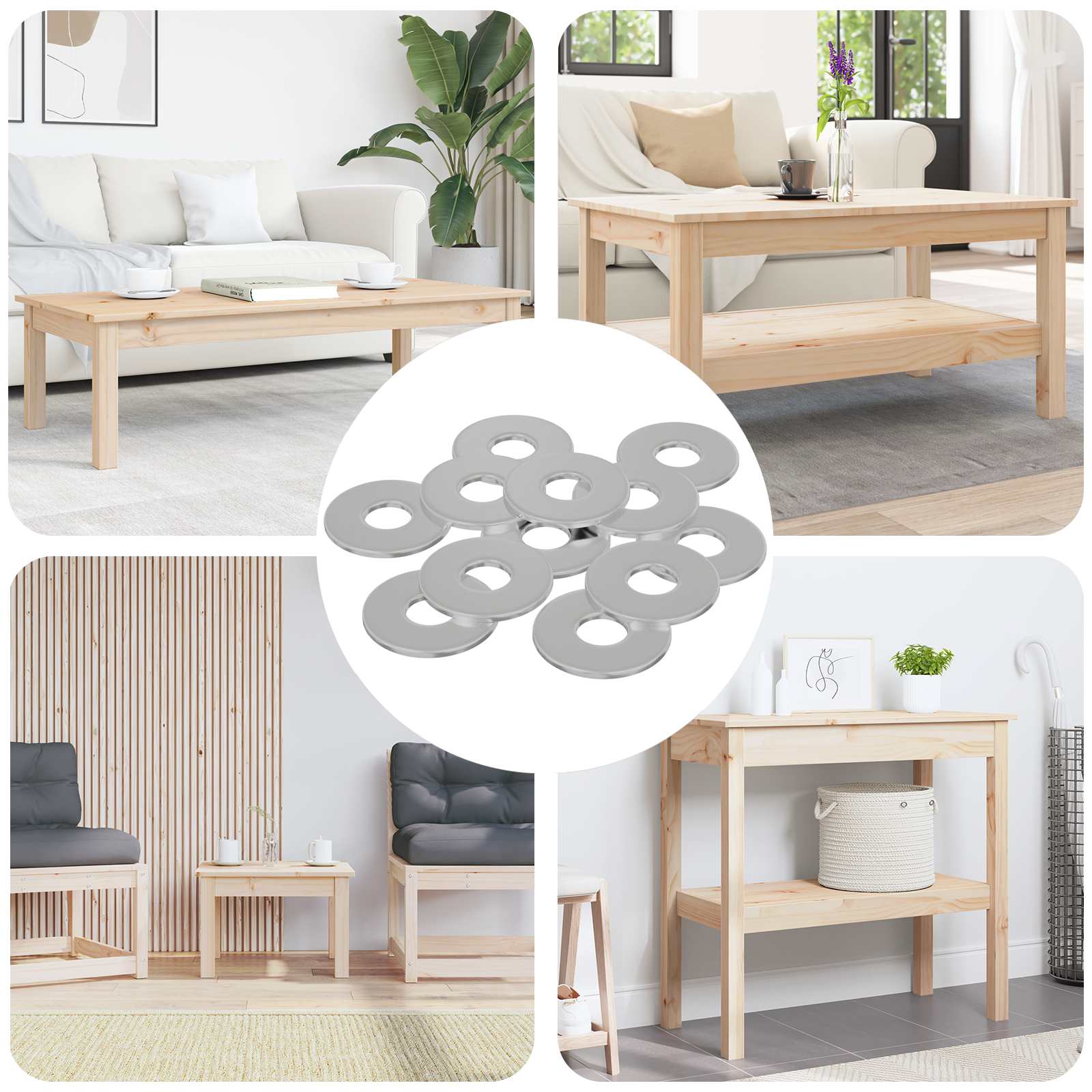 Washers Silver 18 x 18 x 1 cm Iron M6 x 13 mm 18 kg (approx. 33962 pcs)