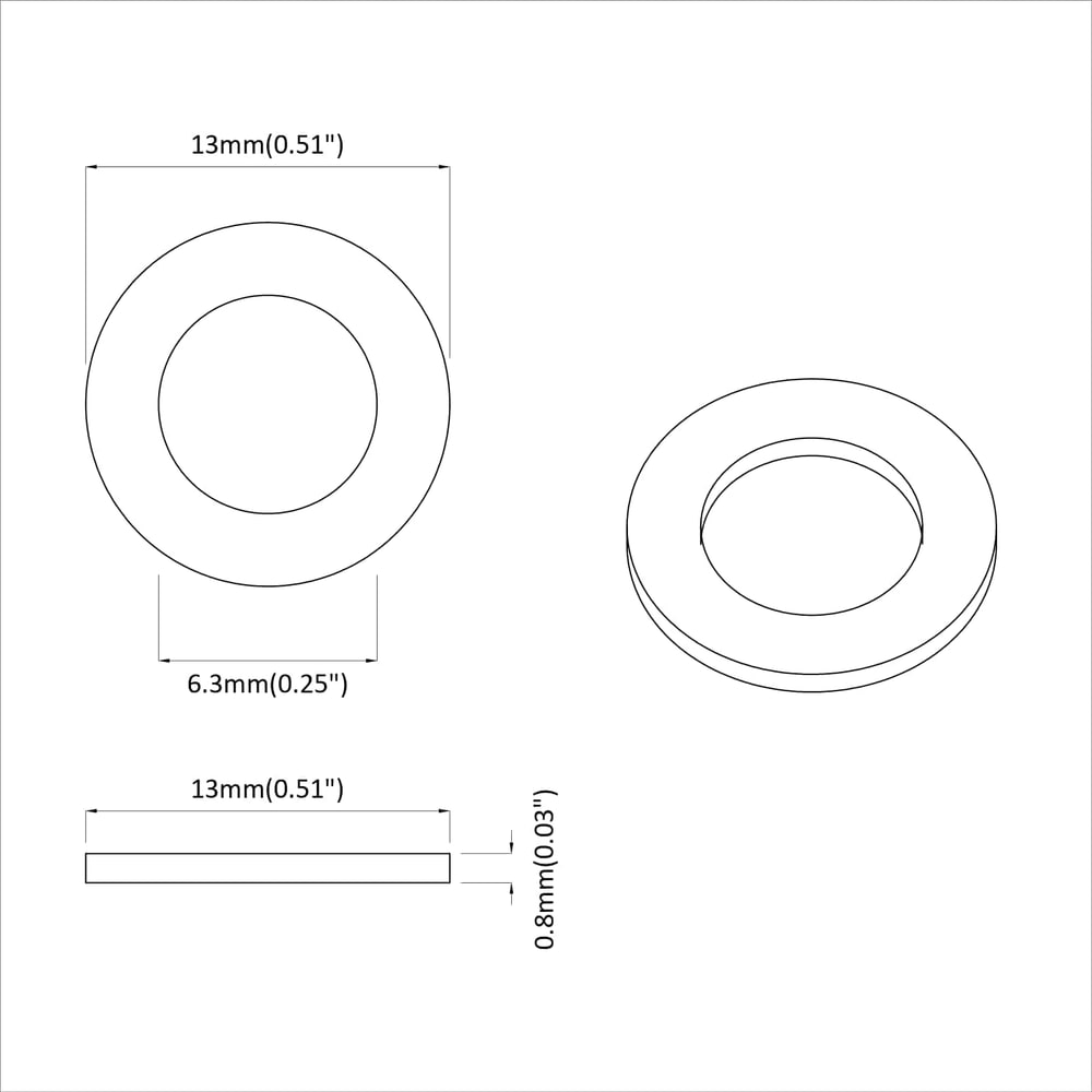 Washers Silver 18 x 18 x 1 cm Iron M6 x 13 mm 18 kg (approx. 33962 pcs)