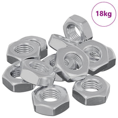 vidaXL Hex Nut 3600 pcs Silver Metal 3