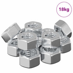 vidaXL Hex Acorn Nuts 3913 pcs Silver Metal 2