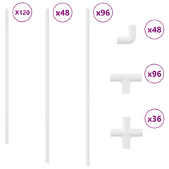 vidaXL PVC Pipe 12 pcs White 12.2 x 1.8 x 500 mm PP and PE 2