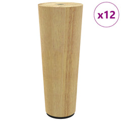 vidaXL Furniture Feet 12 pcs Brown Ø 44 x 100 mm Solid Eucalyptus Wood 2