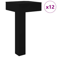 vidaXL Standing Feet 12 pcs Black 57 x 57 x 100 mm Iron 2