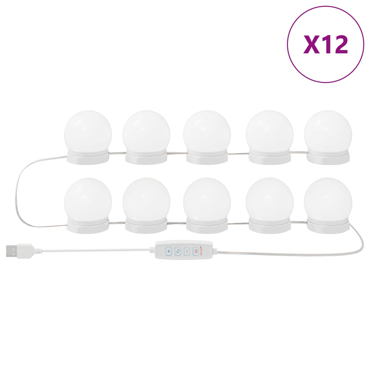 vidaXL Mirror Lights 12 pcs White 4.5 x 4.5 x 4.7 cm Plastic 2